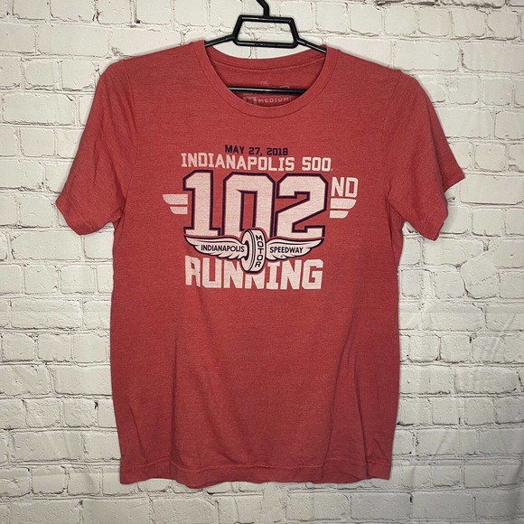 2018 Indianapolis Indy 500 TShirt Men’s M Red Made in USA Soft 102nd Running - Picture 1 of 5
